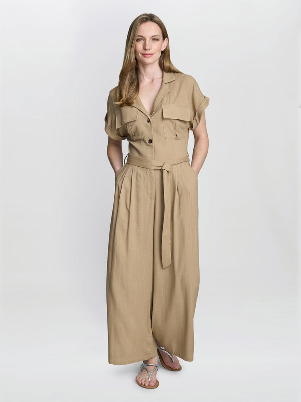 gina bacconi Carmela linen jumpsuit