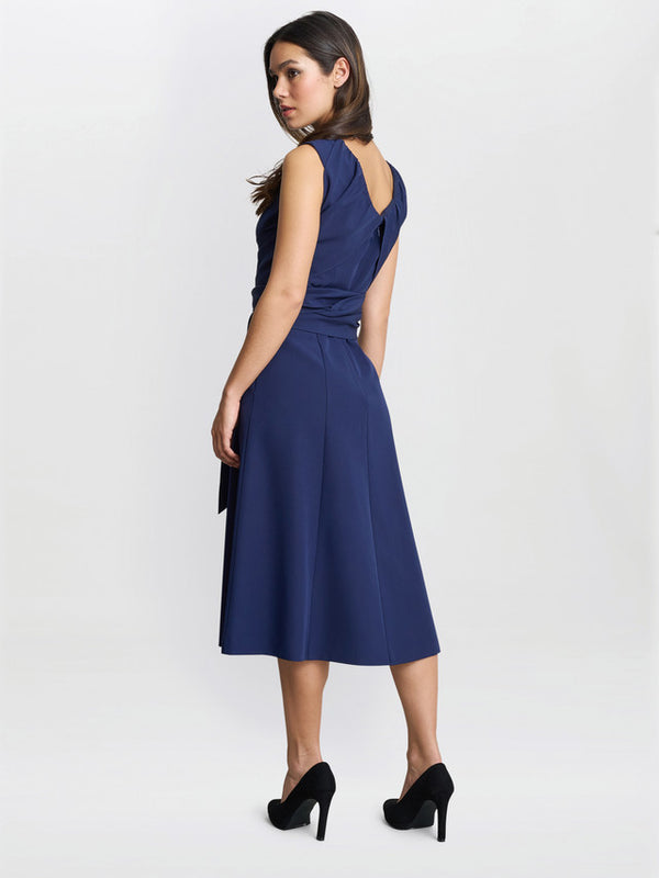 Gina Bacconi Cathleen Crepe Tie-waist Dress