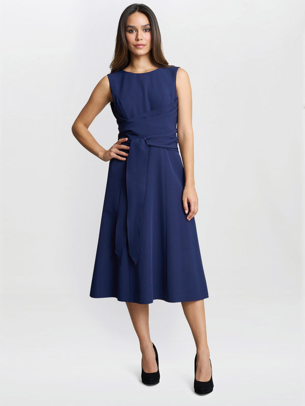 Gina Bacconi Cathleen Crepe Tie-waist Dress
