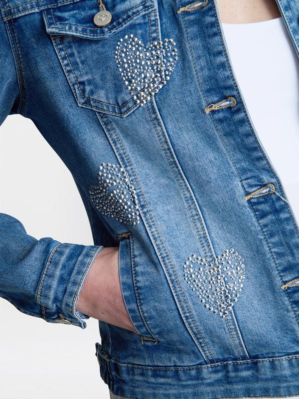 Gina Bacconi Chantel Embelished Denim Jacket