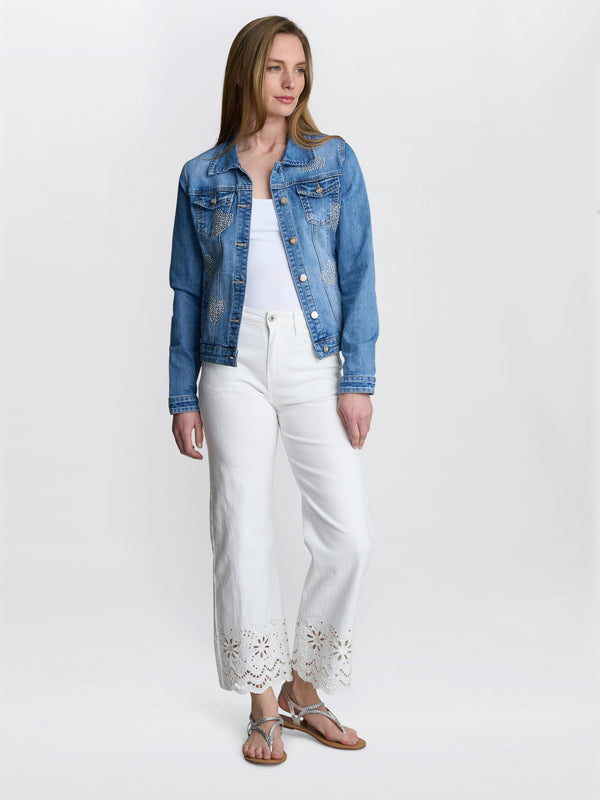 gina bacconi Chantel embelished denim jacket