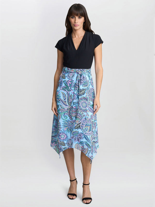 Gina Bacconi Charlotte Handkerchief Skirt Dress