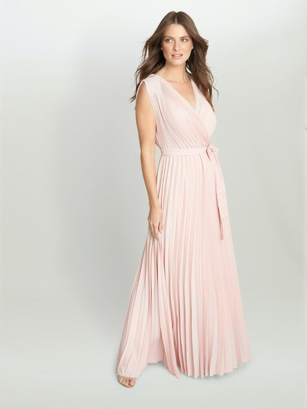 Gina Bacconi Chelsey Maxi Dress With Pleat Skirt