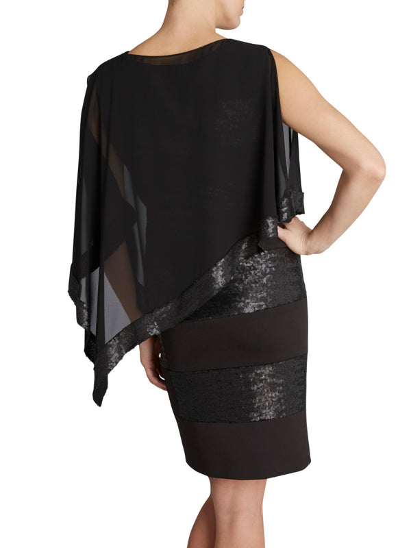 Gina Bacconi Chiffon Cape With Sequin Edge