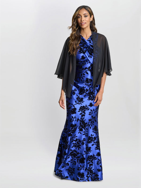 Gina Bacconi Chiffon Cover Up Shawl Black