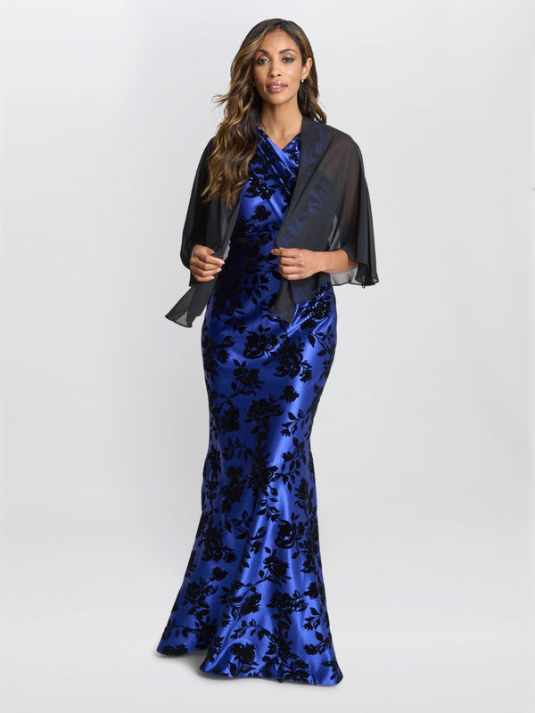 gina bacconi Chiffon cover up shawl Black