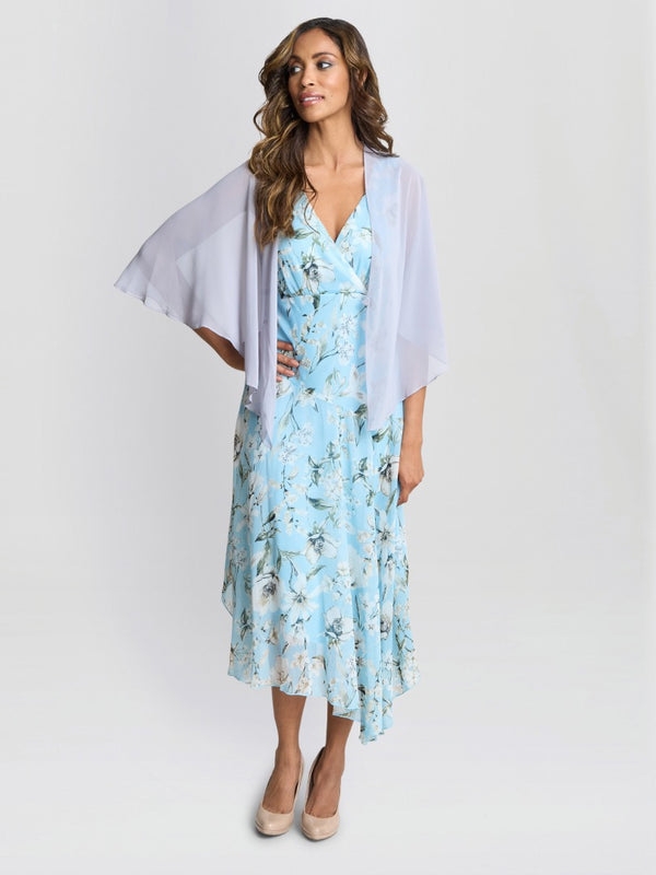 gina bacconi Chiffon cover up shawl Silver