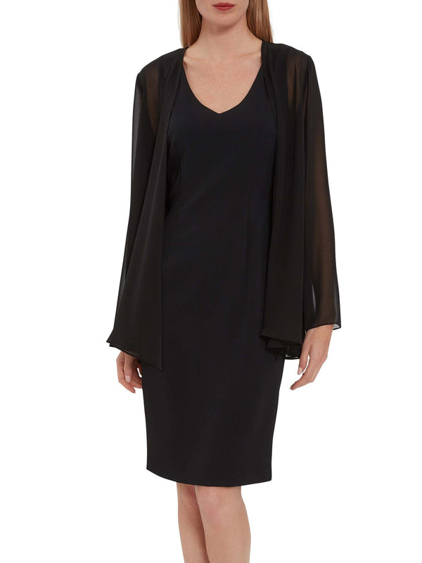 Gina Bacconi Chiffon Jacket BLACK