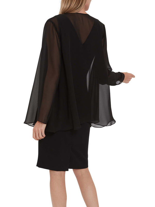 Gina Bacconi Chiffon Jacket BLACK