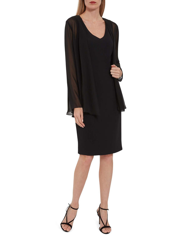 Gina Bacconi Chiffon Jacket BLACK