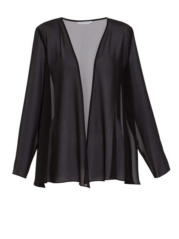 gina bacconi Chiffon jacket BLACK