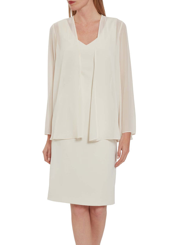 Gina Bacconi Chiffon Jacket BUTTER CREAM