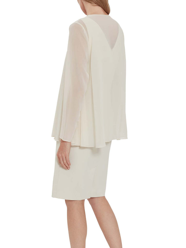 Gina Bacconi Chiffon Jacket BUTTER CREAM