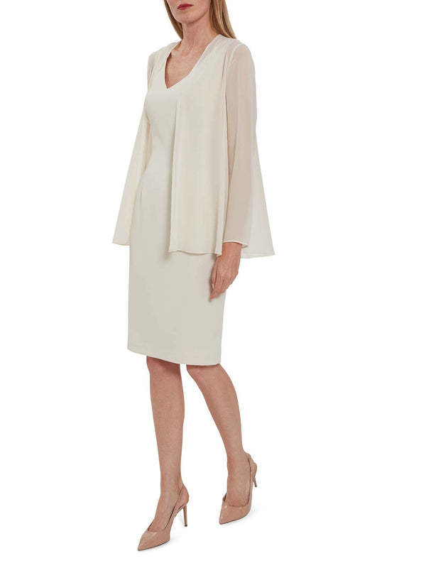 Gina Bacconi Chiffon Jacket BUTTER CREAM