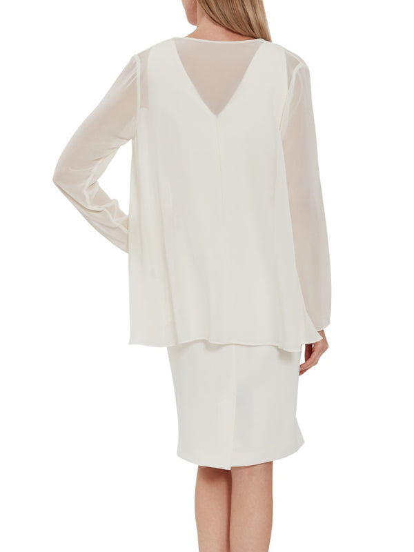 Gina Bacconi Chiffon Jacket CHALK LIGHT