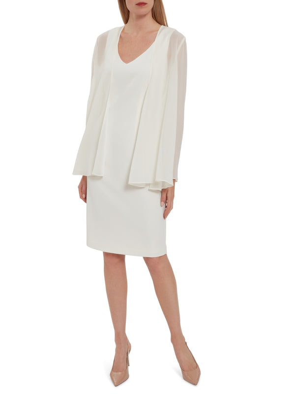Gina Bacconi Chiffon Jacket CHALK LIGHT