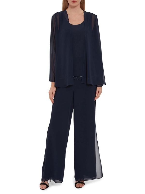Gina Bacconi Chiffon Jacket NAVY