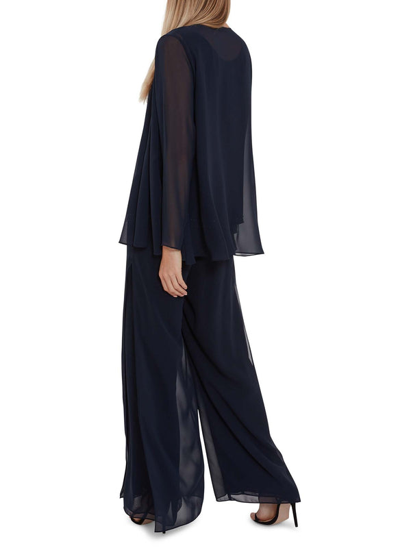 Gina Bacconi Chiffon Jacket NAVY