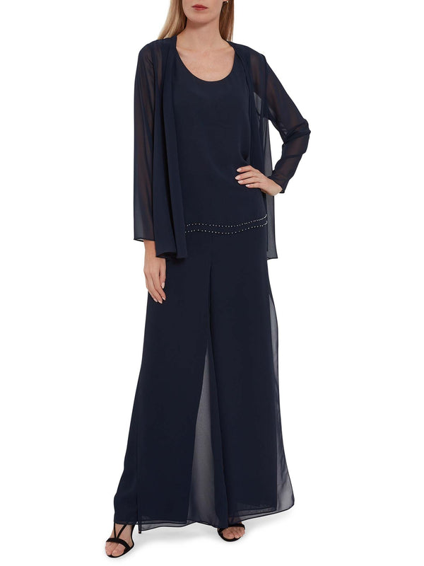 Gina Bacconi Chiffon Jacket NAVY