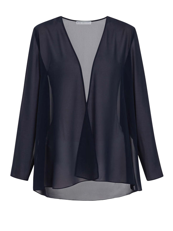 gina bacconi Chiffon jacket NAVY