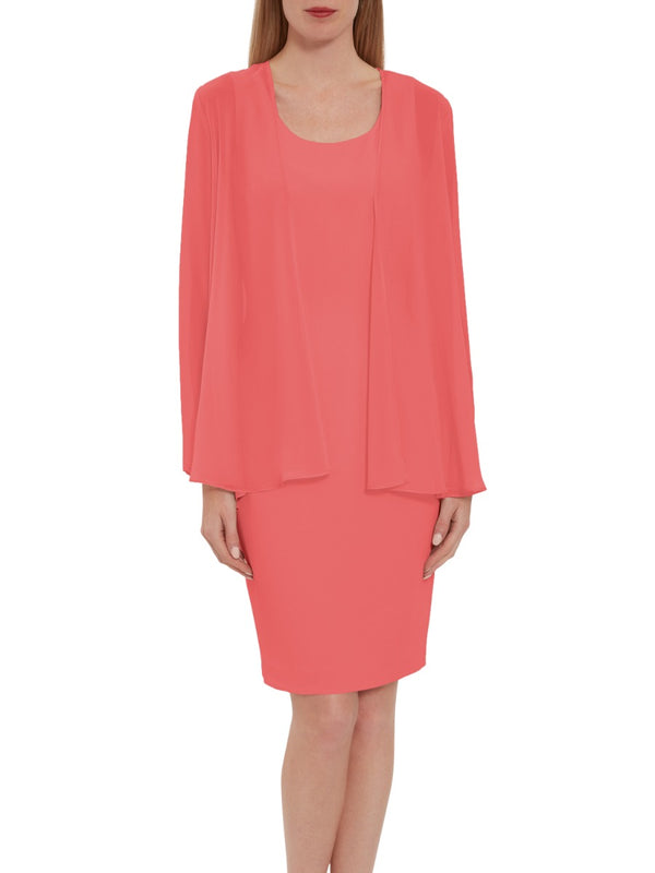 Gina Bacconi Chiffon Jacket ORANGE RED