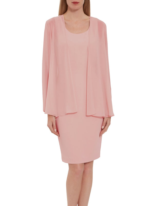 Gina Bacconi Chiffon Jacket ROSE PEACH