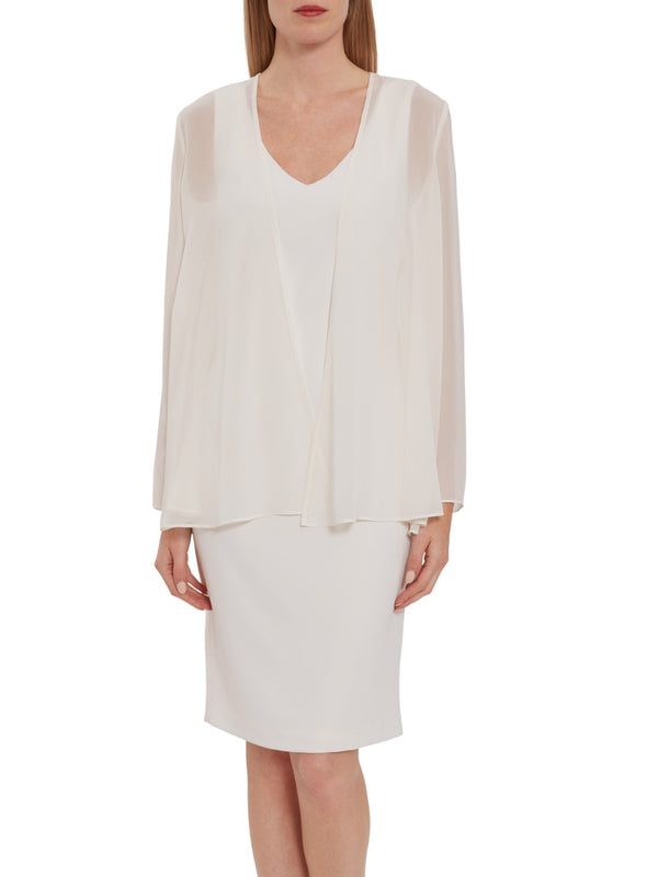 Gina Bacconi Chiffon Jacket SUMMER IVORY