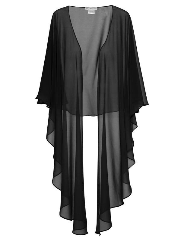 gina bacconi Chiffon shawl BLACK