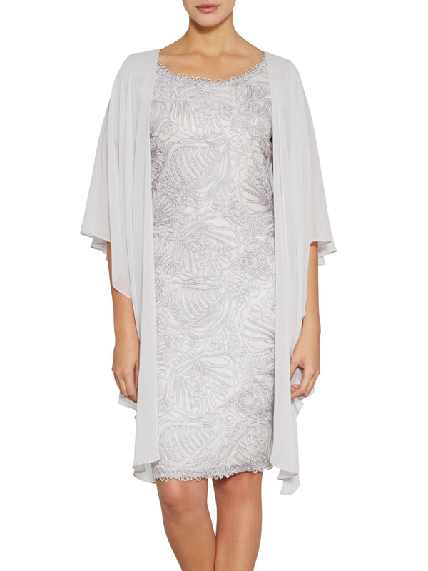 Gina Bacconi Chiffon Shawl SILVER MIST