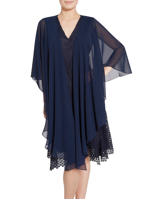 Gina Bacconi Chiffon Shawl SPRING NAVY