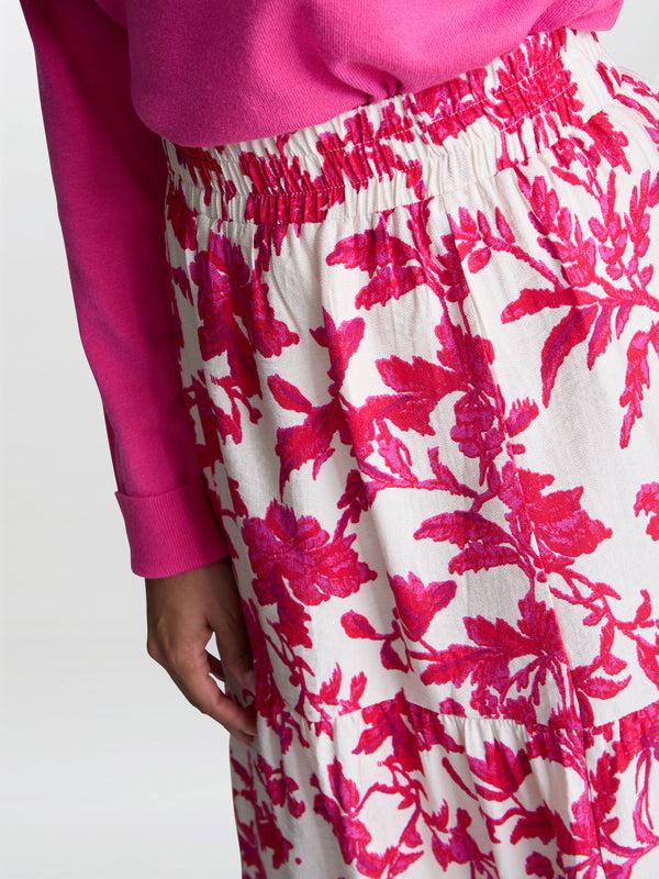 Gina Bacconi Chris Fuchsia Floral Skirt