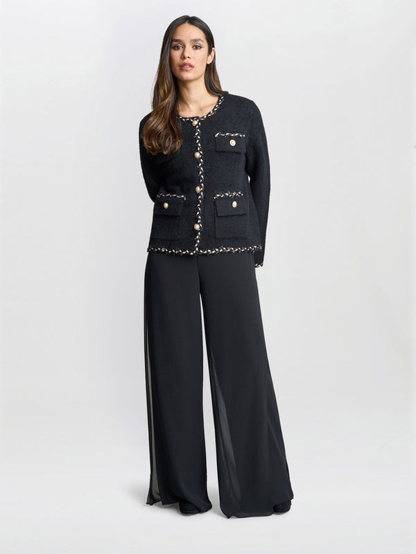 gina bacconi Christy pearl button jacket Black
