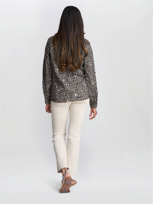 Gina Bacconi Cilla Leopard Print Cotton Shirt