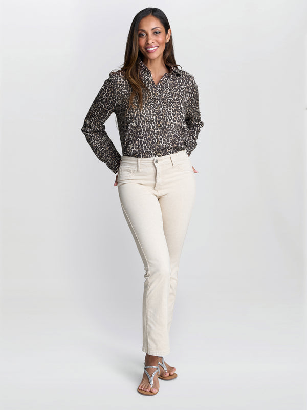Gina Bacconi Cilla Leopard Print Cotton Shirt