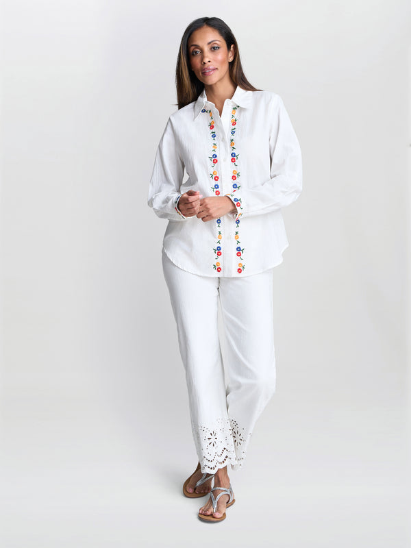 gina bacconi Clementine embroidered cotton shirt