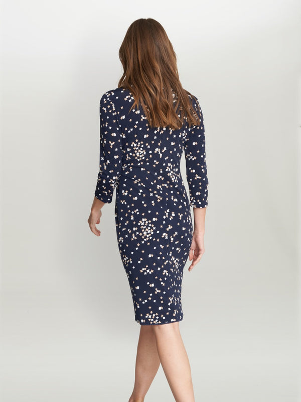 Gina Bacconi Coco Floral Jersey Wrap Dress