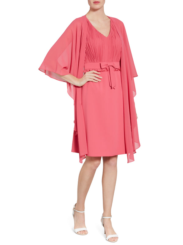 Gina Bacconi Coral Red Chiffon Shawl Coral Red