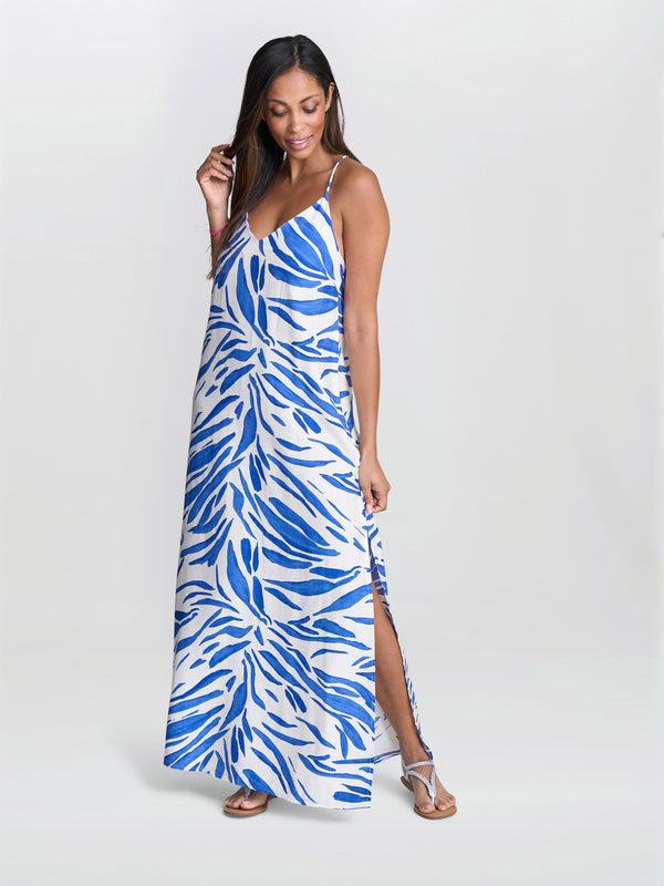 Gina Bacconi Crista Stappy Stripe Dress