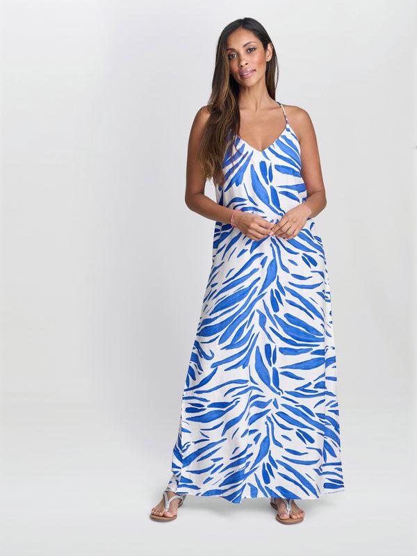 gina bacconi Crista stappy stripe dress