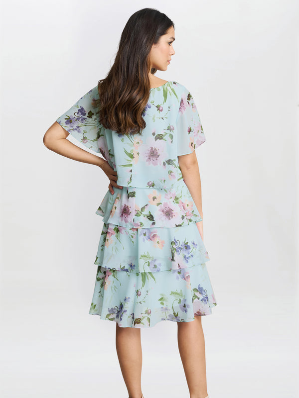 Gina Bacconi Cynthia Floral Tier Dress