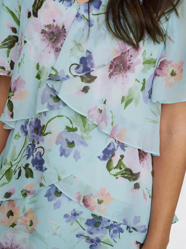 Gina Bacconi Cynthia Floral Tier Dress