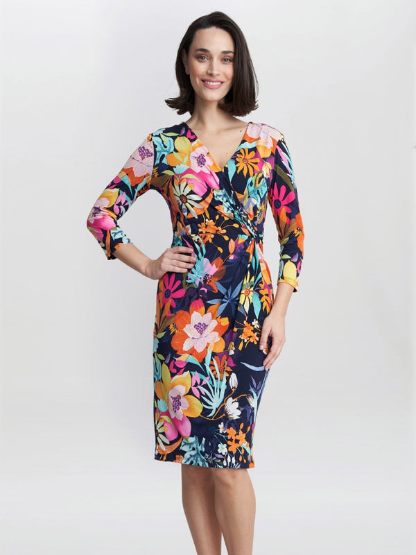 gina bacconi Dana jersey wrap dress
