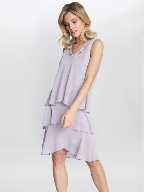 Gina Bacconi Dawn Tiered Dress And Jacket