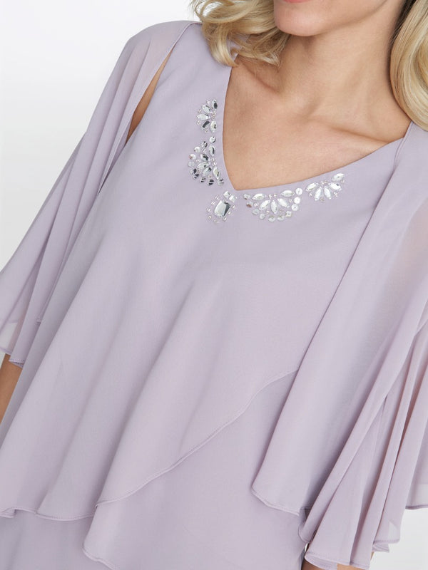 Gina Bacconi Dawn Tiered Dress And Jacket