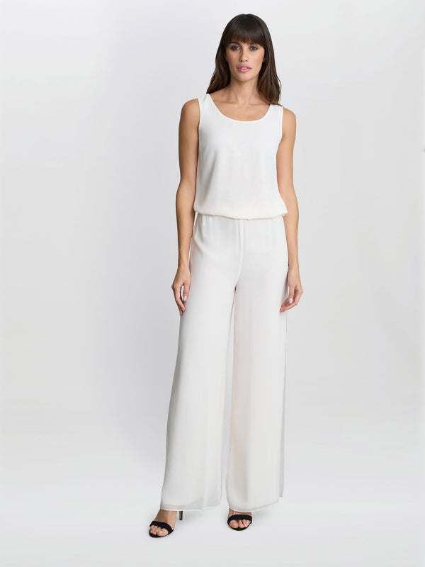 Gina Bacconi Double Layer Chiffon Cami Chalk Light