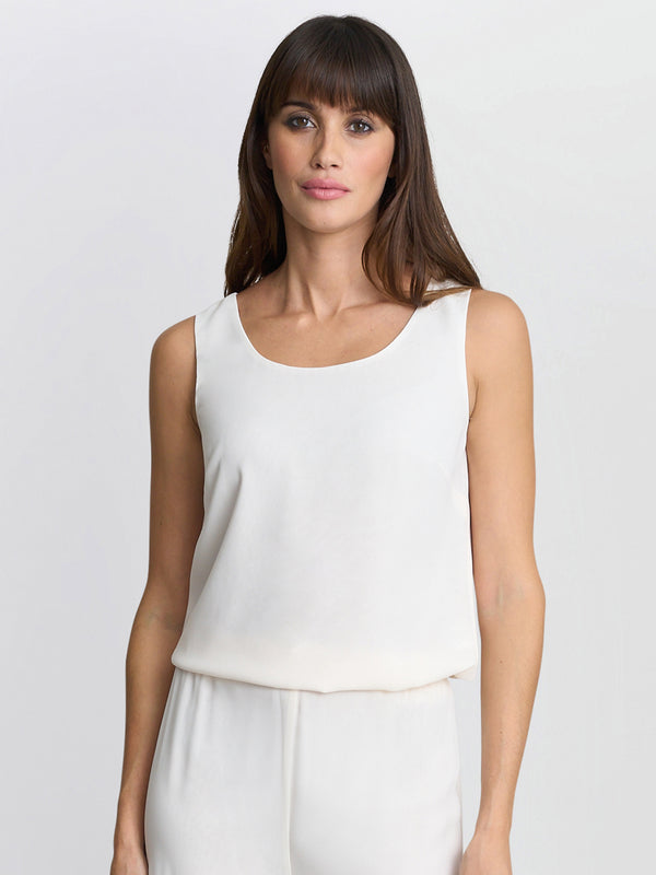 gina bacconi Double layer chiffon cami Chalk Light