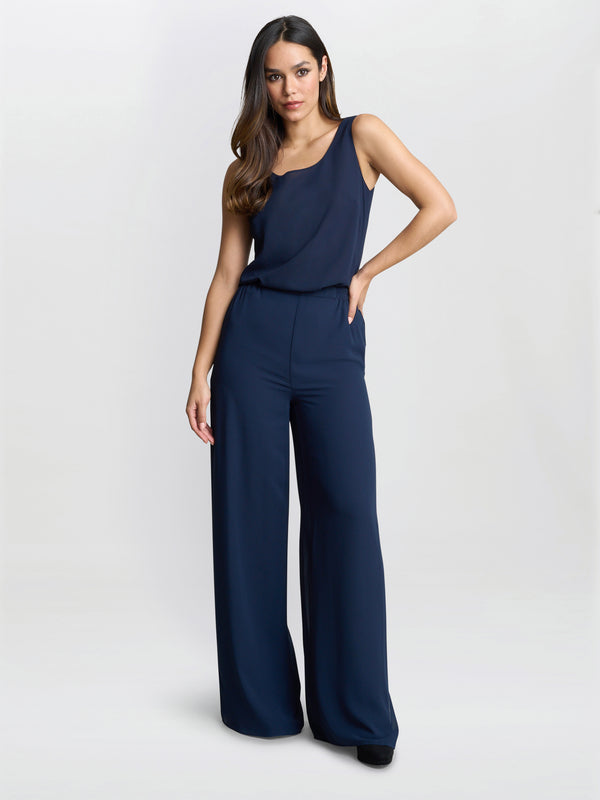 Gina Bacconi Double Layer Chiffon Cami Navy