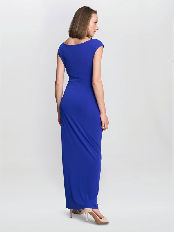 Gina Bacconi Eileen Jersey Maxi Dress Cobalt