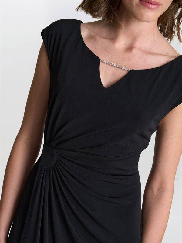 Gina Bacconi Eileen Wrap Maxi Dress Black
