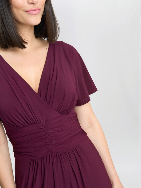 Gina Bacconi Elena Jersey Maxi Dress Plum
